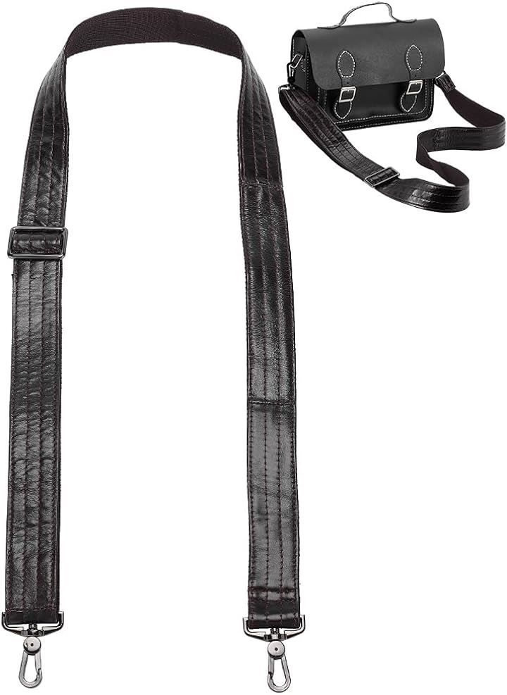 WADORN 互換品本革ハンドバッグストラップ 交換用 長さ82～150cm 調節できるレザーショルダーバッグストラップ 幅3.8cm 牛革 クロスボディストラップ スイベルバックル付き ブリーフケース ラップトップバッグ