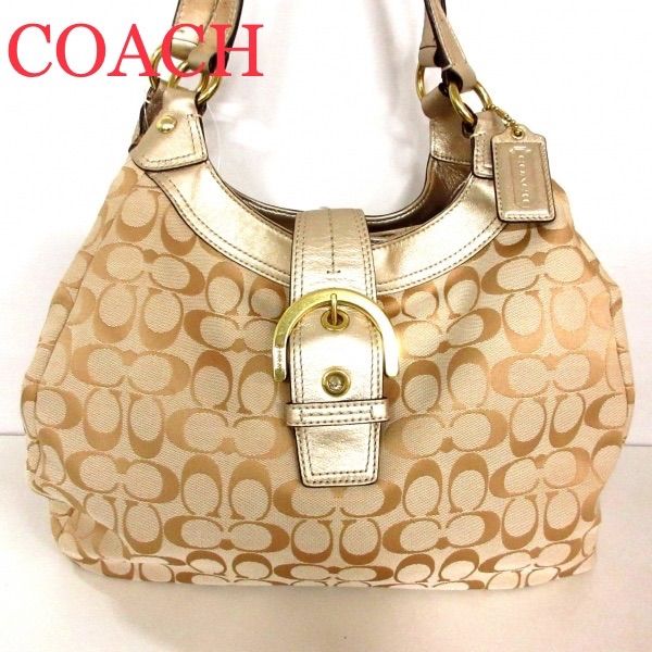 外ポケットCOACH コーチ ショルダーバッグ ソーホー シグネチャー