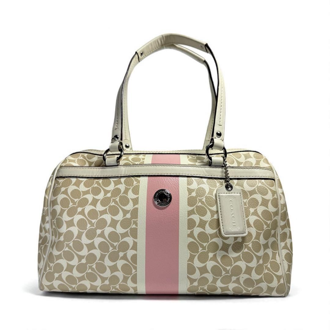 鑑定済】COACH コーチ シグネチャー トートバッグ ハンドバッグ