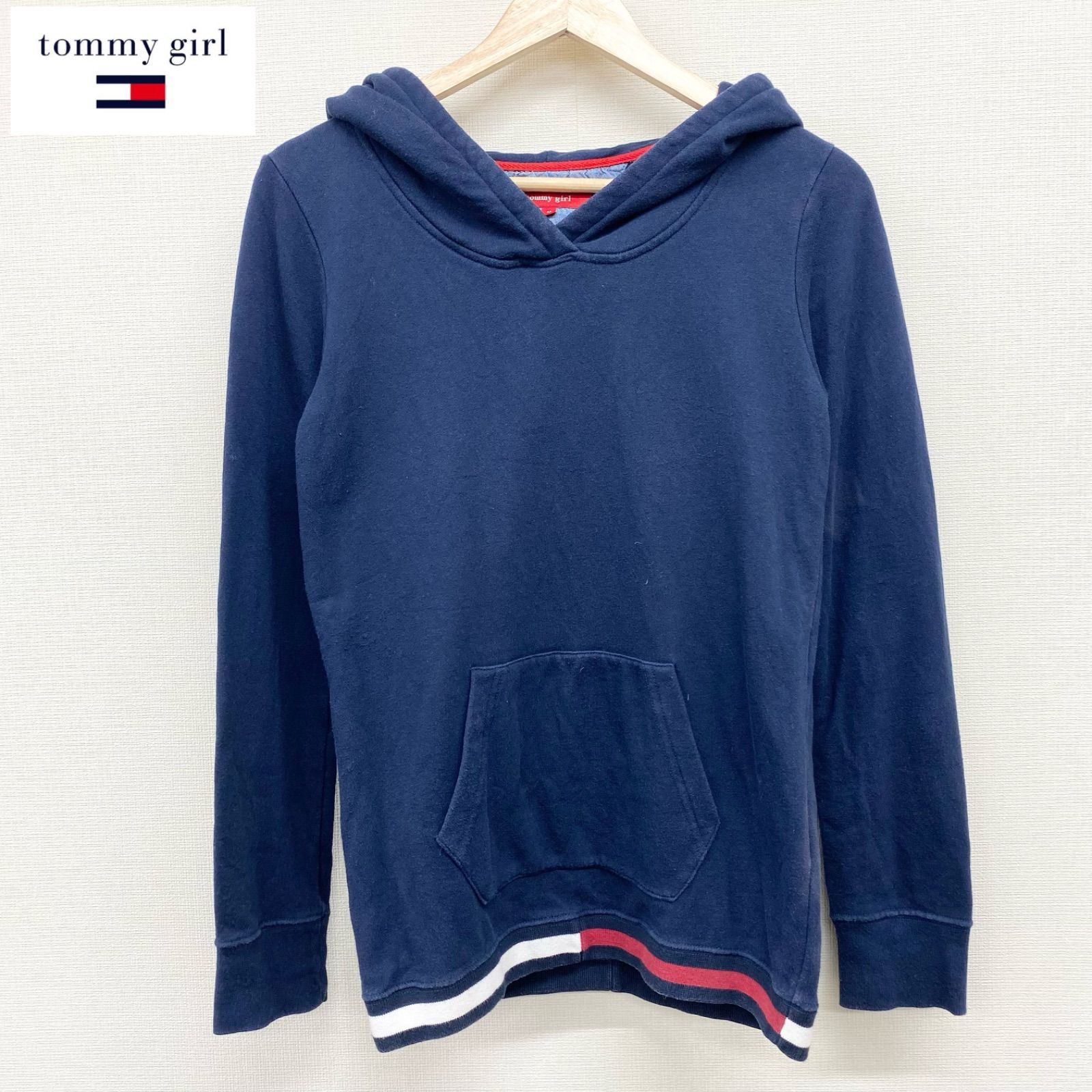 レディース トミーガール tommy girl スウェットパーカー M ネイビー