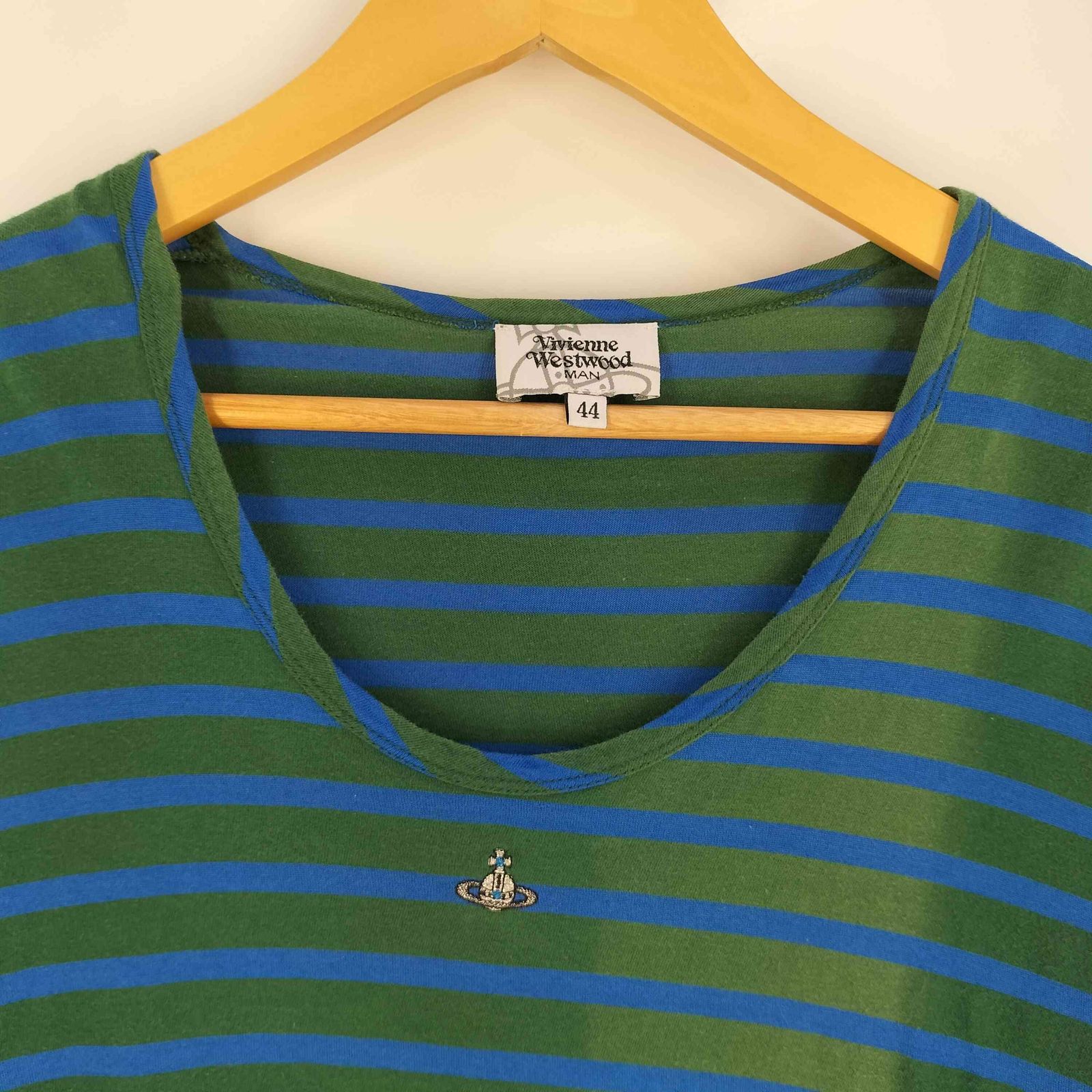 美品✨ヴィヴィアンウエストウッドマン　ボーダーTシャツ　オーブ刺繍　44 ヴィヴィアンウエストウッドマン Vivienne Westwood MAN オーブ