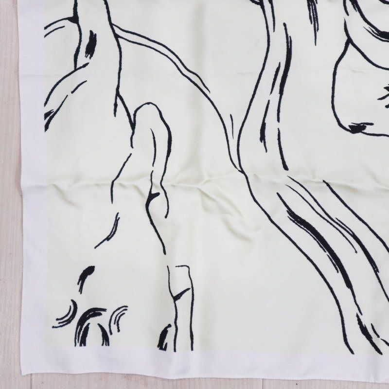 美品 JIL SANDER ジルサンダー アート レーヨン スカーフ イエロー  