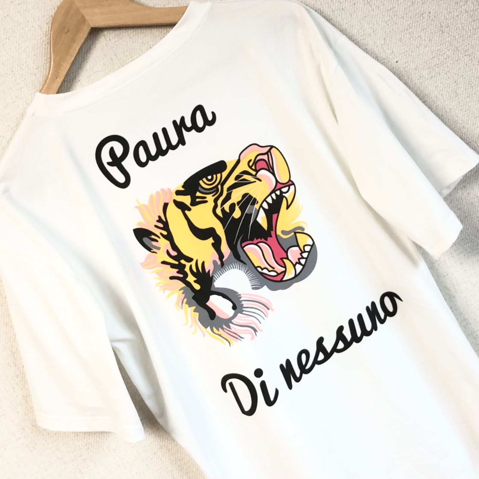 w^)b Paura Di nessuno Tシャツ 白 ホワイト カットソー プリント