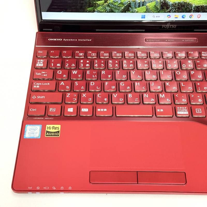 富士通㊽|Windows11|ノートパソコン|corei7|SSD1TB|メモリ20GB|フルHD液晶|Blu-ray|内蔵HDD1TB|レッドカラー