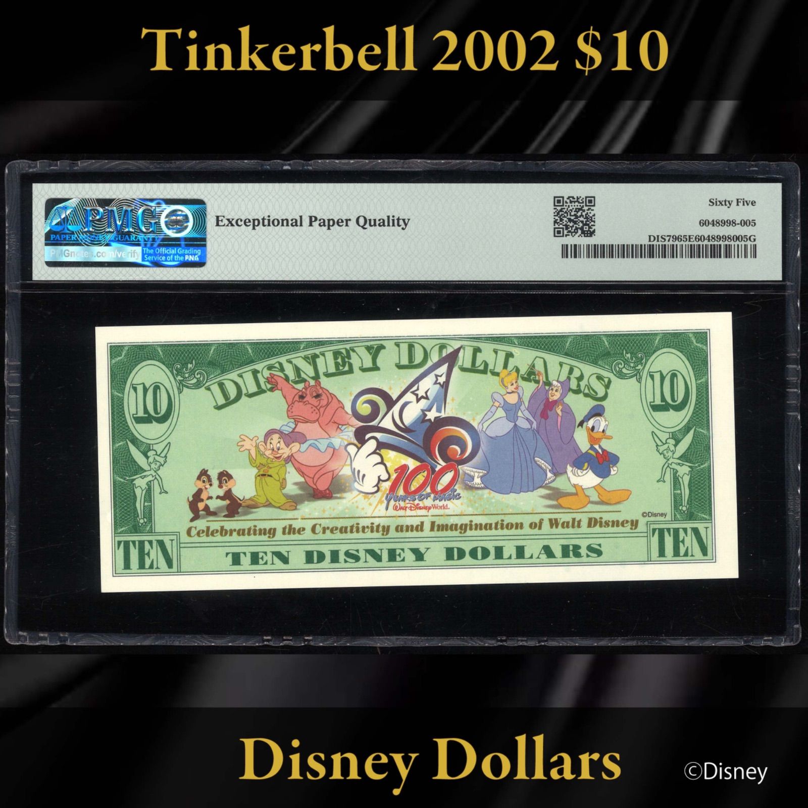 ディズニーダラー 2002年 10ドル ティンカーベル／100 Years of