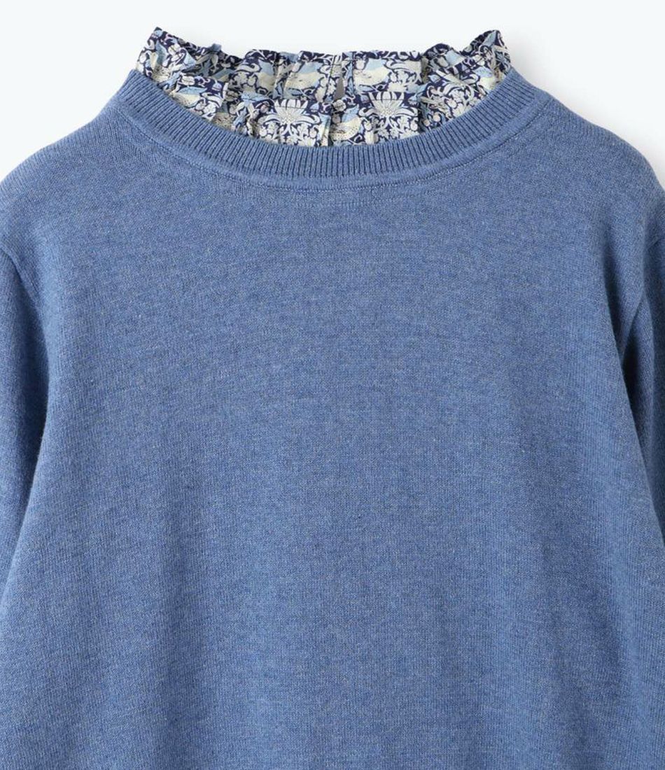 コットンカシミヤLIBERTYフリル プルオーバー