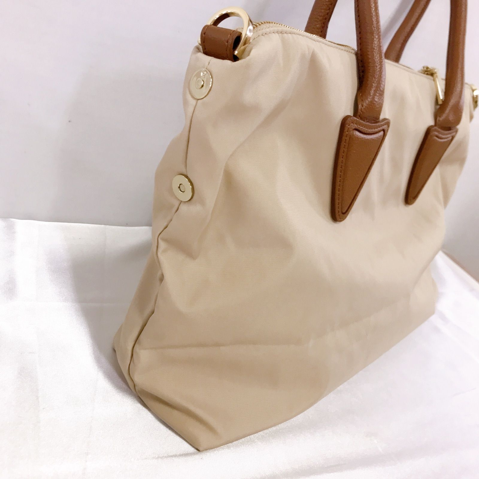 AIGNER アイグナー ナイロントートバッグ ベージュ レディース