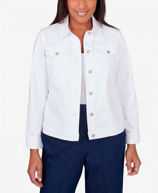 【送料無料】 アルフレッド ダナー レディース ジャケット・ブルゾン アウター Petite Classic Fit Denim Jacket White