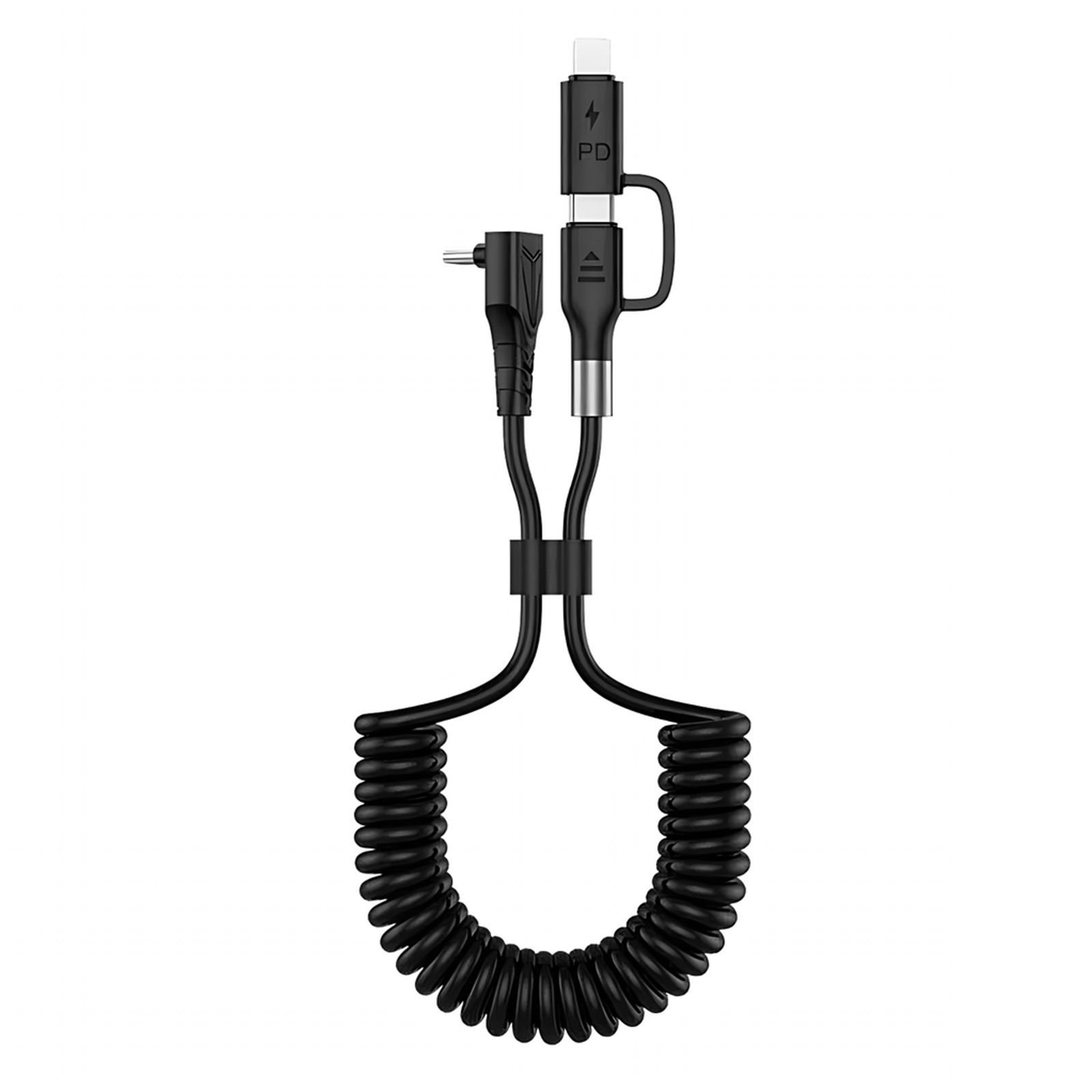 【アウトレット特価品】 トヨタ プロボックスバン 2in1 USB-A USB-C ライトニングケーブル カールコード MFi認証 充電ケーブル PD 27W|60W 急速充電 高速データ転送 伸縮 高耐久 品質100％ 保証！