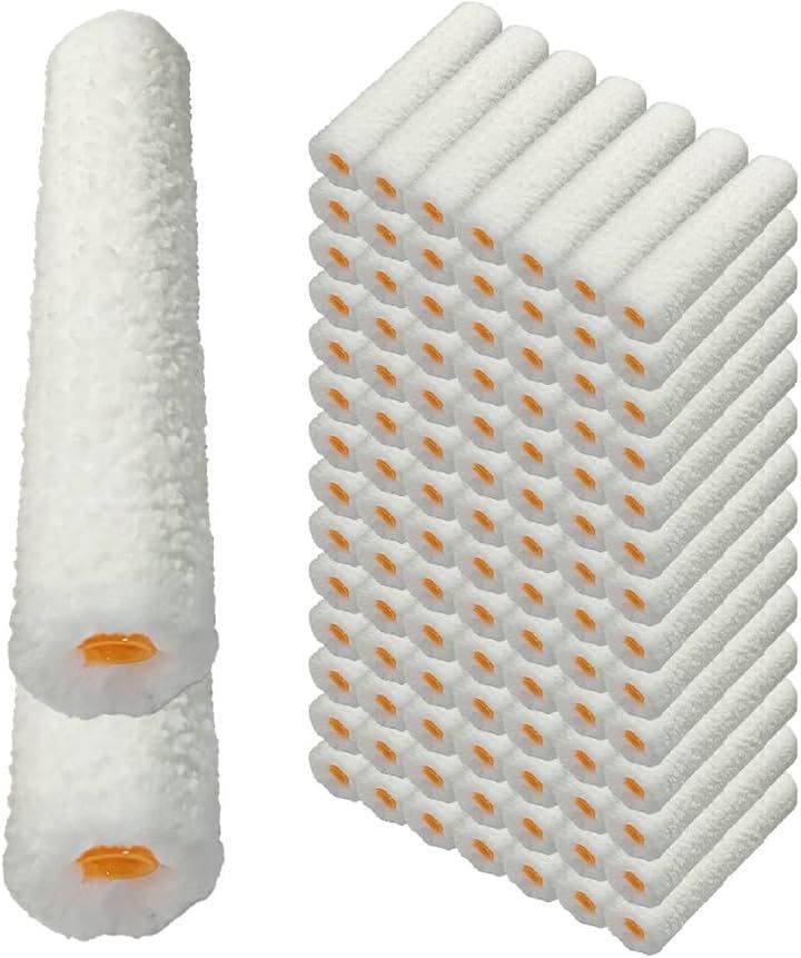 KōGU BASE 塗装ローラー マイクロファイバー スモール ペイント ペンキ 用品 6インチ 14ミリ 100本 ‎ホワイト 6インチ 14ミリ 100本