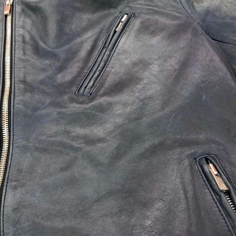 現状渡し品】NO ID. ノーアイディ レザースタンドカラーセミダブル