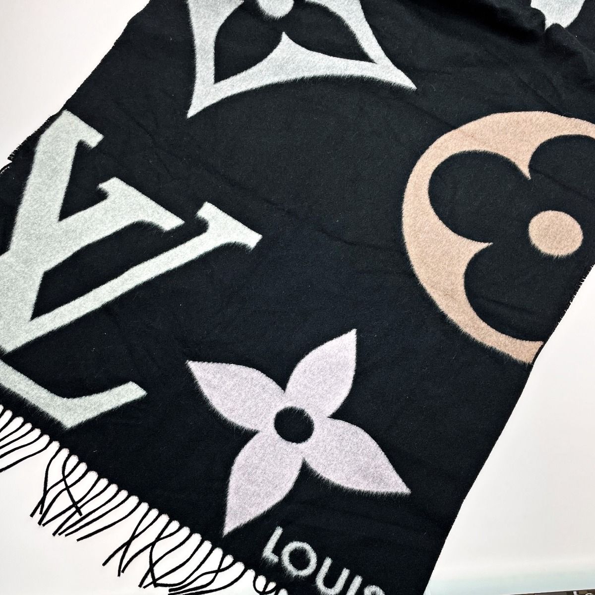 ☆☆LOUIS VUITTON ルイヴィトン エシャルプ ジ アルティメット ブラック ストール マフラー カシミア50％ ウール50％