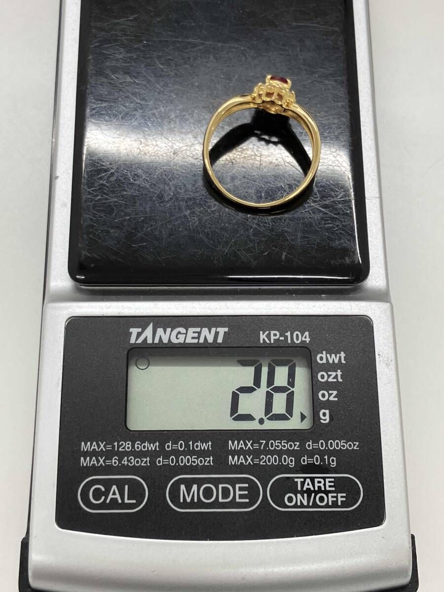 K18 リング 13号 2.8g 中古品 K18 12面トリプル 喜平リング(細) 13号2.8g ［197］