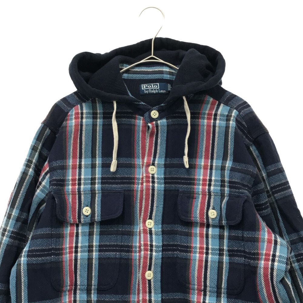 レア!ラルフローレンフード付きサーマルシャツジャケット レア!ラルフローレンフードツキサーマルシャツジャケット
