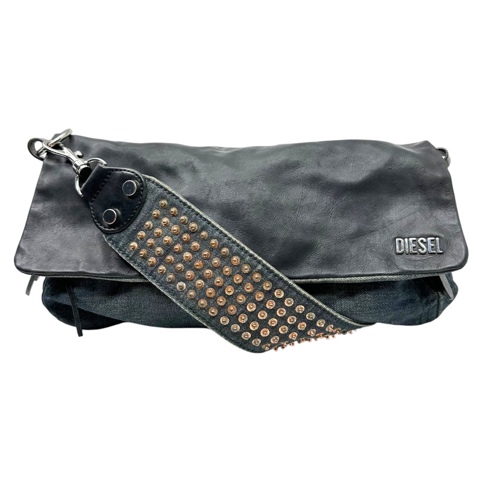 00s DIESEL レザー ショルダー バッグ ブラック DIESEL ブラックレザー ショルダーバック 【公式通販】