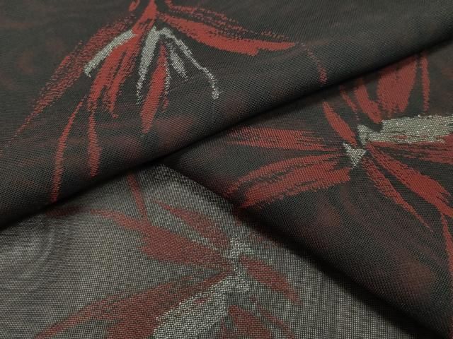 平和屋着物▽小紋 単衣 舞桜文 黒地 洗える着物 CAAV8898gh 平和屋