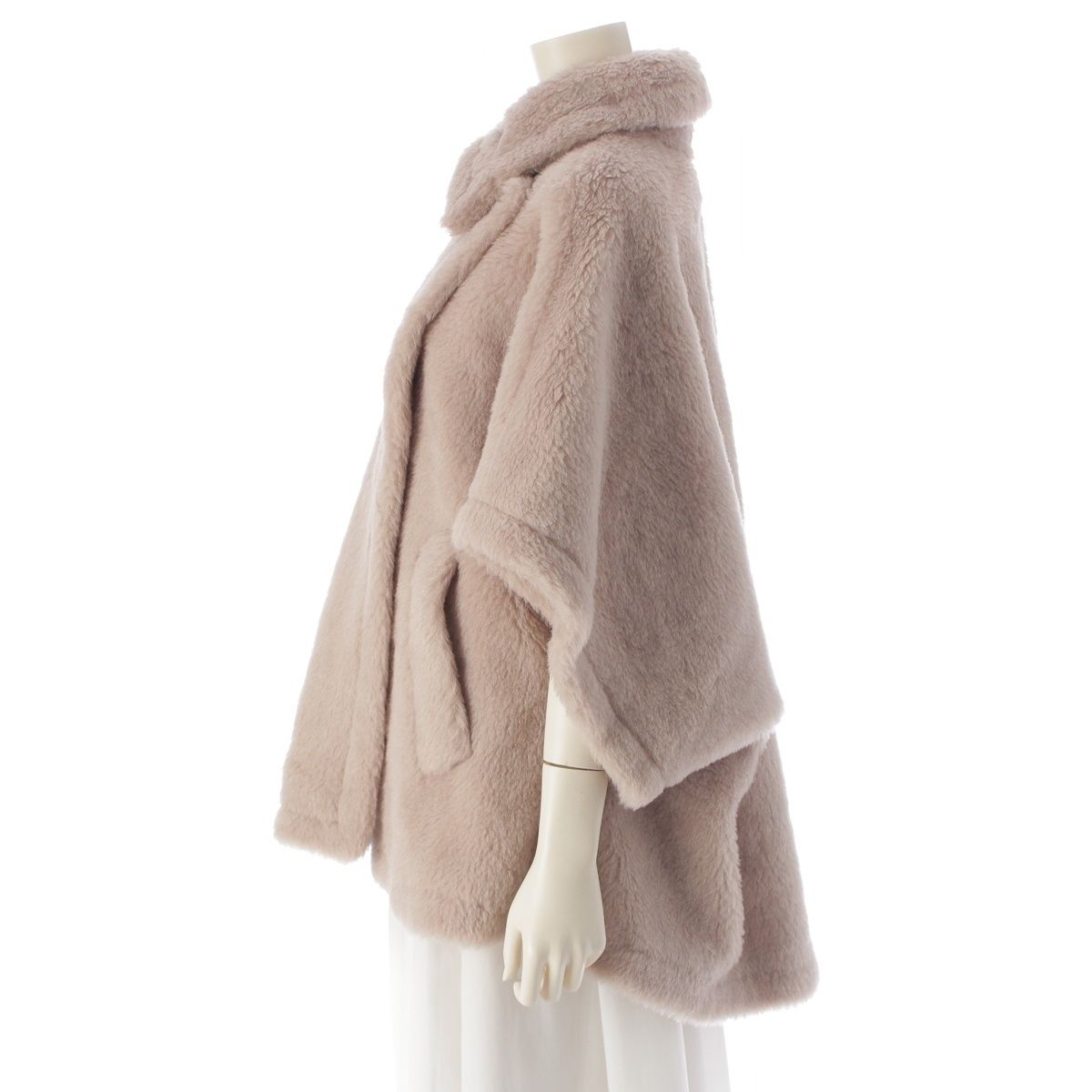 新品未使用 ベアポンチョ アルパカ素材 テディケープ ライトベージュS