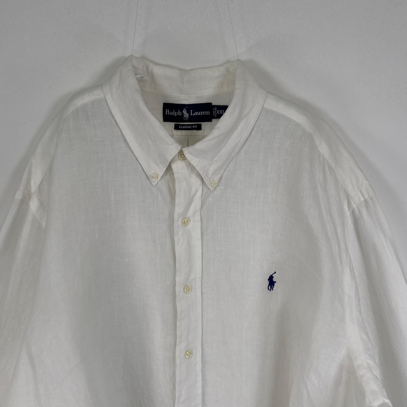古着 ラルフローレン RALPH LAUREN 長袖シャツ ロゴ 刺繍 大きい