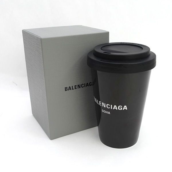BALENCIAGA | バレンシアガ ◆DOHA ロゴ タンブラー 蓋付きコップ 食器 陶器 ブランド