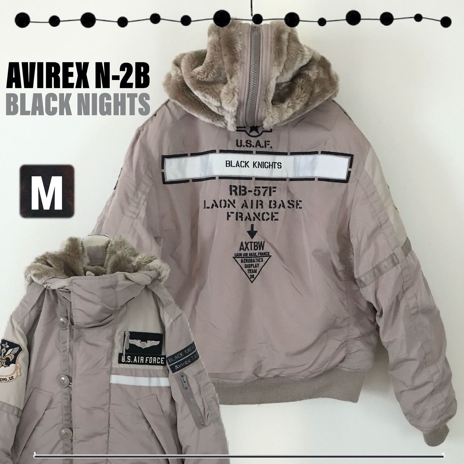希少カラー✨AVIREX N-2B フライトジャケット ブラックナイツ AVIREX☆N-2B フライトジャケット☆BLACK NIGHTS☆メンズM