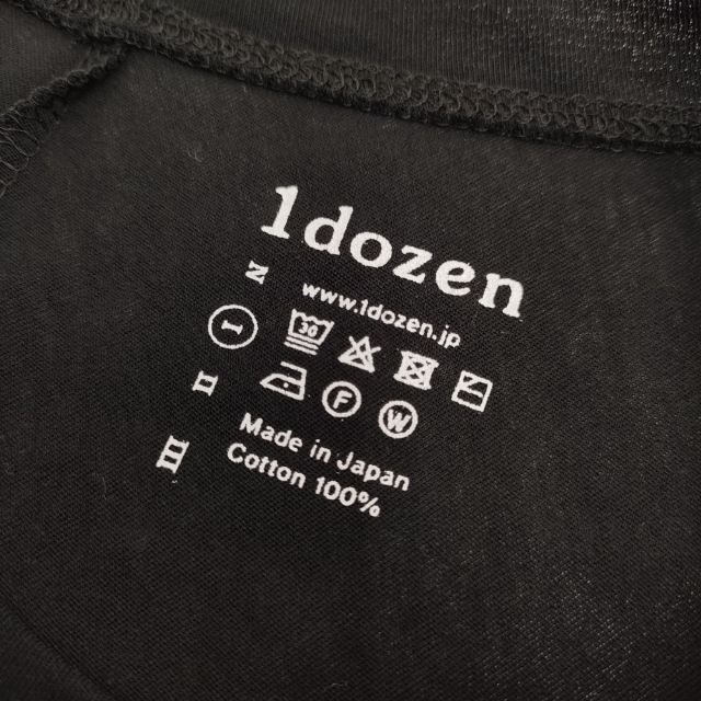 1dozen ペーパーコットン ワイド 半袖Ｔシャツ カットソー ブラック レディース イチダース【中古】5-0706S∞ 1dozen ペーパーコットン ワイド 半袖Tシャツ カットソー