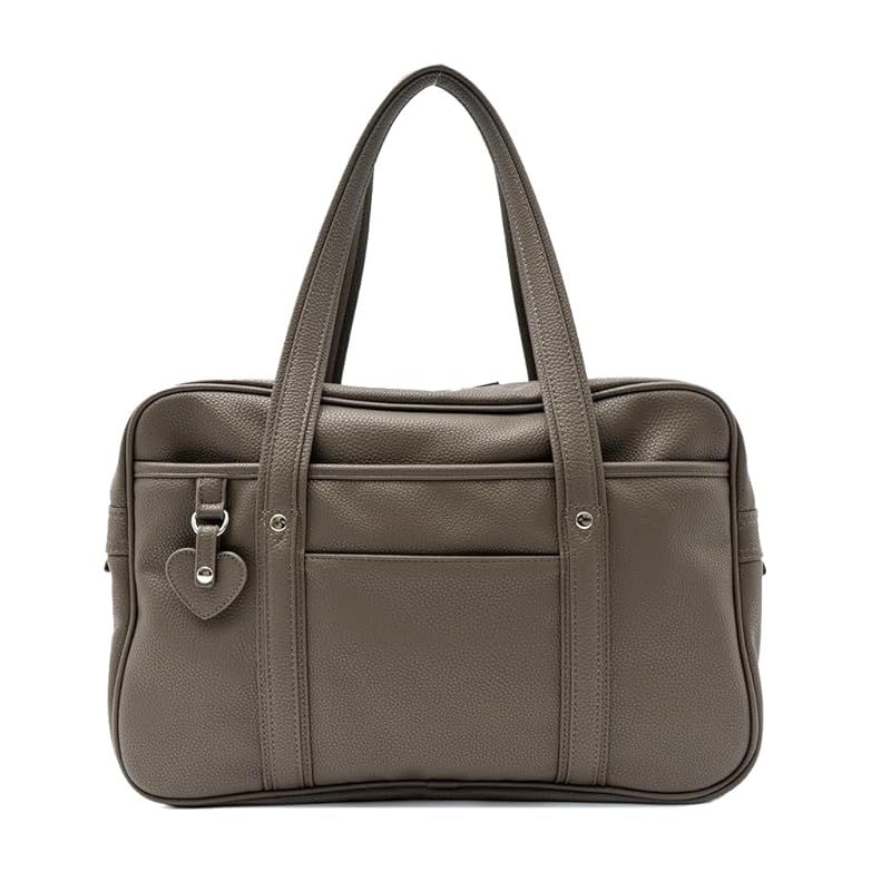 VITAFELICE ヴィータフェリーチェ ハートチャーム付きスクールバッグ 中高生学用品 レディース inb-90081p ブラウン 1