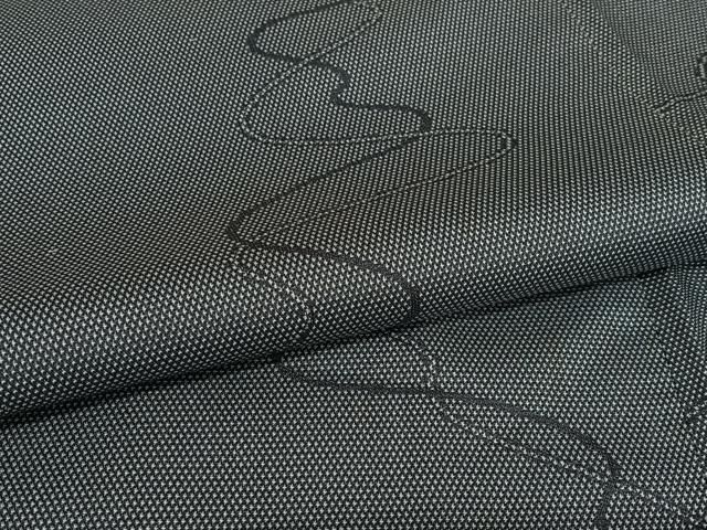 平和屋着物○銀座もとじ お召 よろけ縞 たとう紙付 正絹 逸品