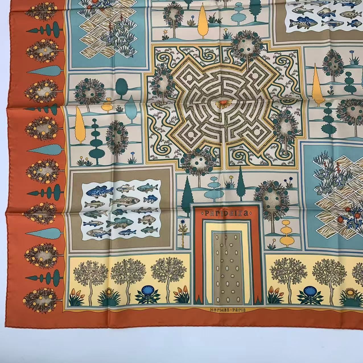 新品同様 HERMES エルメス カレ90 スカーフ シルク Paridaiza