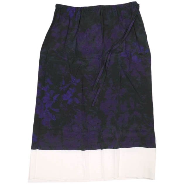 DRIES VAN NOTEN ドリスヴァンノッテン 23SS SCOTTA 6118 W.W.SKIRT フラワープリント レーヨンスカート 231-010836-6118-401 34 PURPLE 定価86 900円 イージー ボトムス