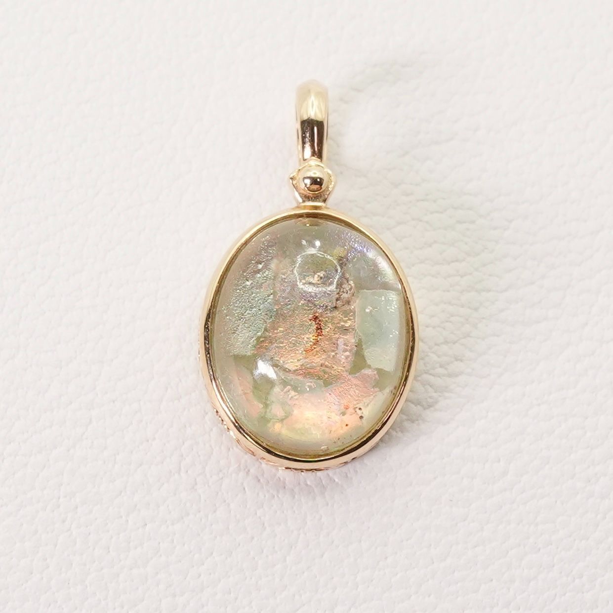入荷中 アガット ローマンガラス 透かし台座/24 チャーム ネックレス アクセサリー