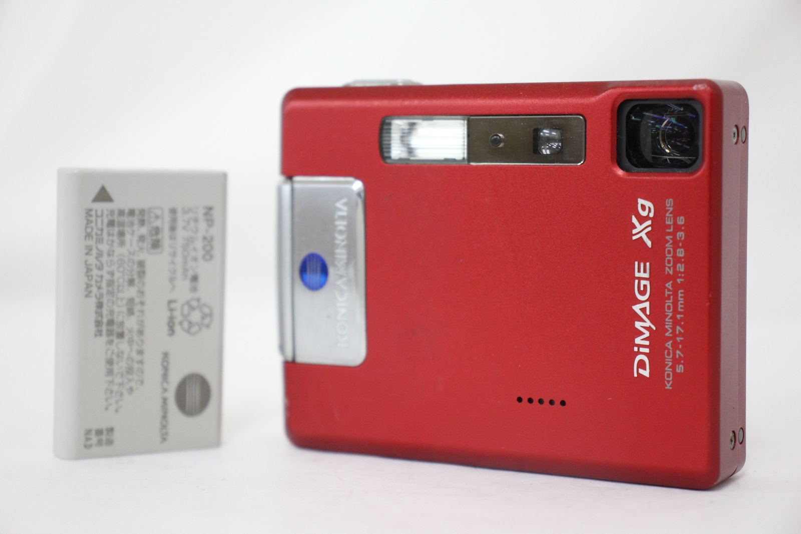 返品保証 コニカミノルタ Konica Minolta DiMAGE Xg レッド バッテリー付き コンパクトデジタルカメラ e1364