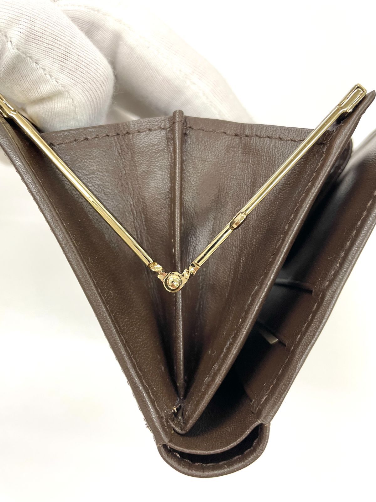 BURBERRYバーバリー ノバチェック 二つ折り財布 がま口 ブラウン