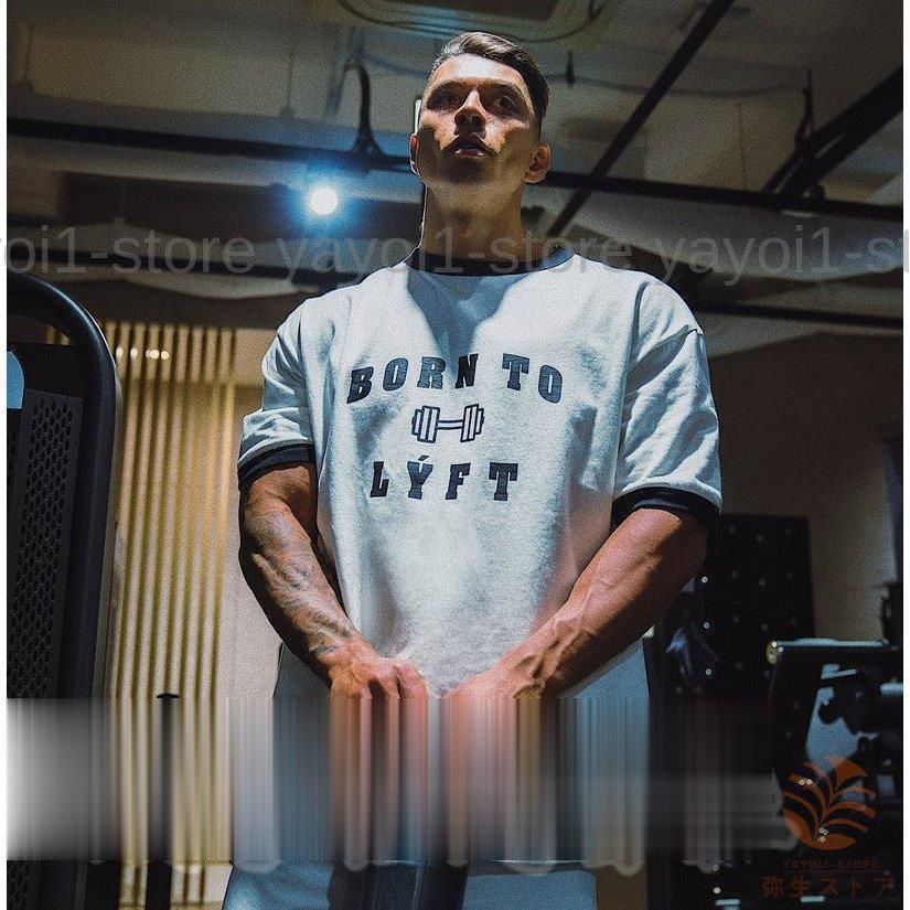 Tシャツ メンズ トップス 半袖 サマー フィットネス トレーニングウェア スポーツ ジム ジョギング ランニング トップス 英字プリント インナー カジュアル 速乾