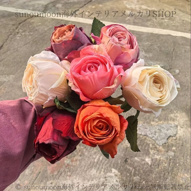 花束 薔薇 バラ 7本セット 造花 人工 おしゃれ かわいい インテリア