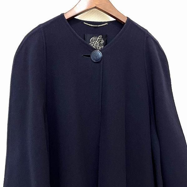 wsc 伊太利屋 GKITALIYA コート 9A2 紺 ノーカラー レディース [921061