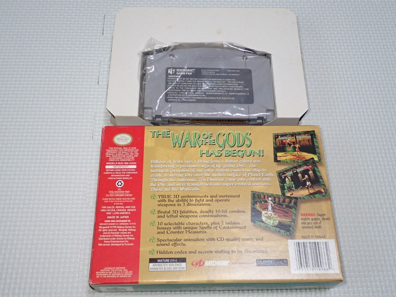 NINTENDO 64 - N64★WAR GODS 海外版 北米版 端子清掃済 ポスター付 N64☆WAR GODS 海外版 北米版 端子清掃済 ポスター付☆箱付
