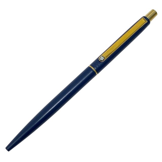 モンブラン スリムライン ステンレススチール ボールペン ノック式 筆記具 小物 ネイビー ゴールド MONTBLANC