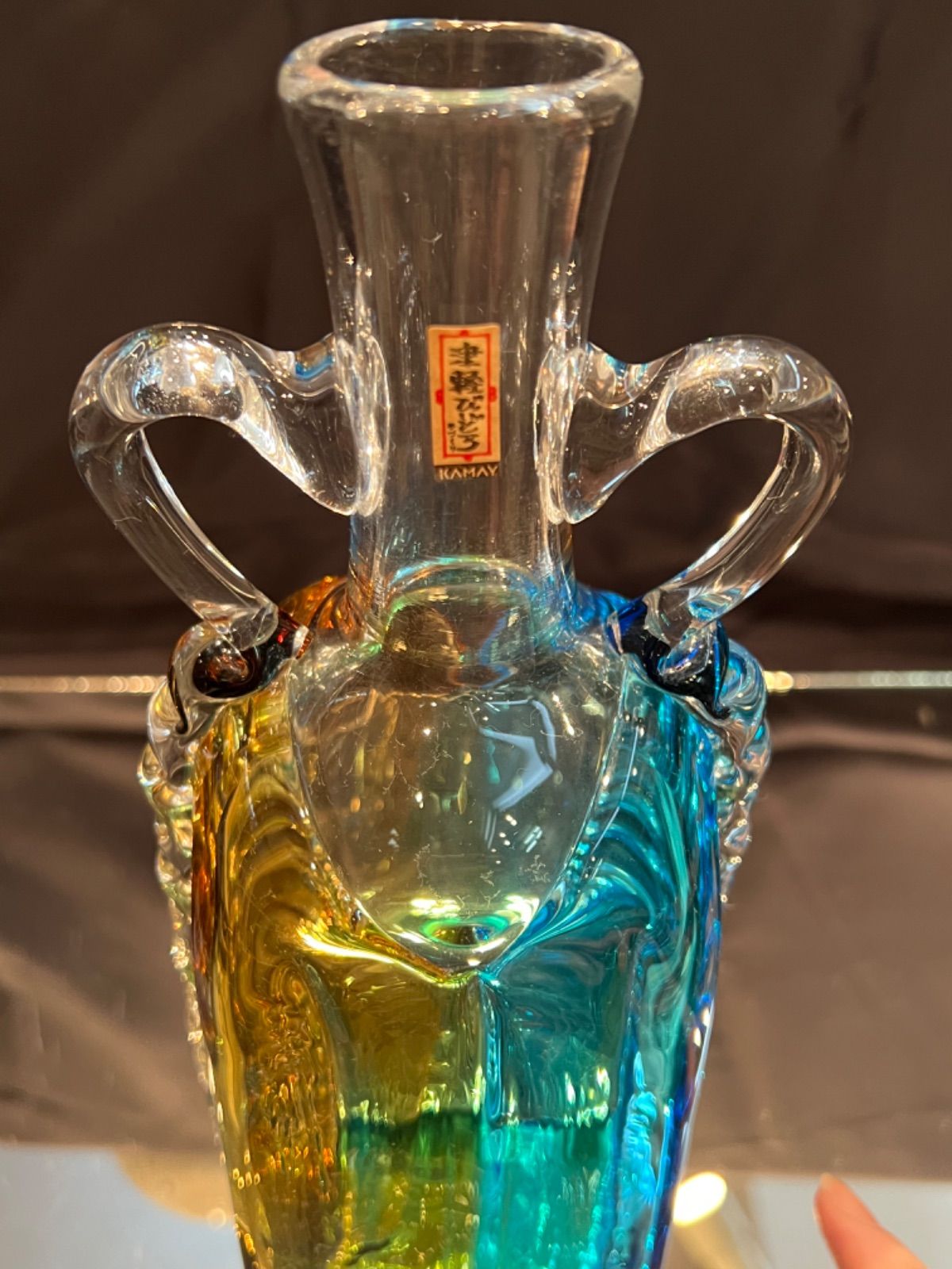津軽びいどろ CT-1251 花瓶 カメイガラス-