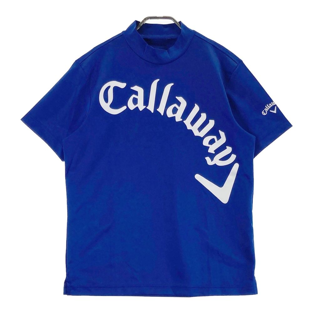 サイズ：M CALLAWAY キャロウェイ 2025年モデル ハイネック半袖Tシャツ  ブルー系 [240101502493] ゴルフウェア メンズ ストスト Callaway キャロウェイアパレル ゴルフウェア メンズ モック