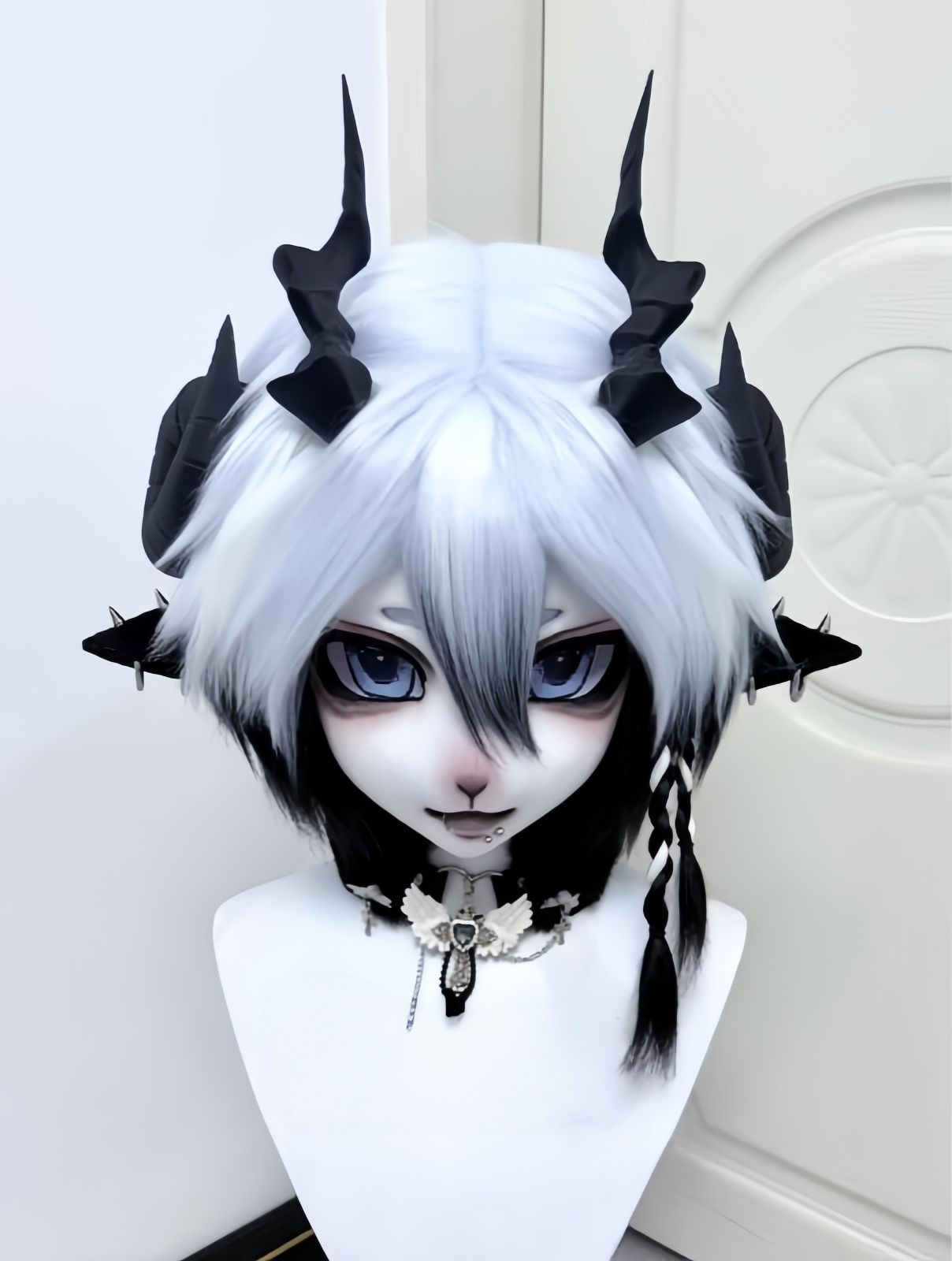 着ぐるみヘッド kigurumi NO.157 ドラゴン 黒 ファースーツ 全頭ヘッド ケモノ マスク ぬいぐるみ コスプレ コスチューム 一点物