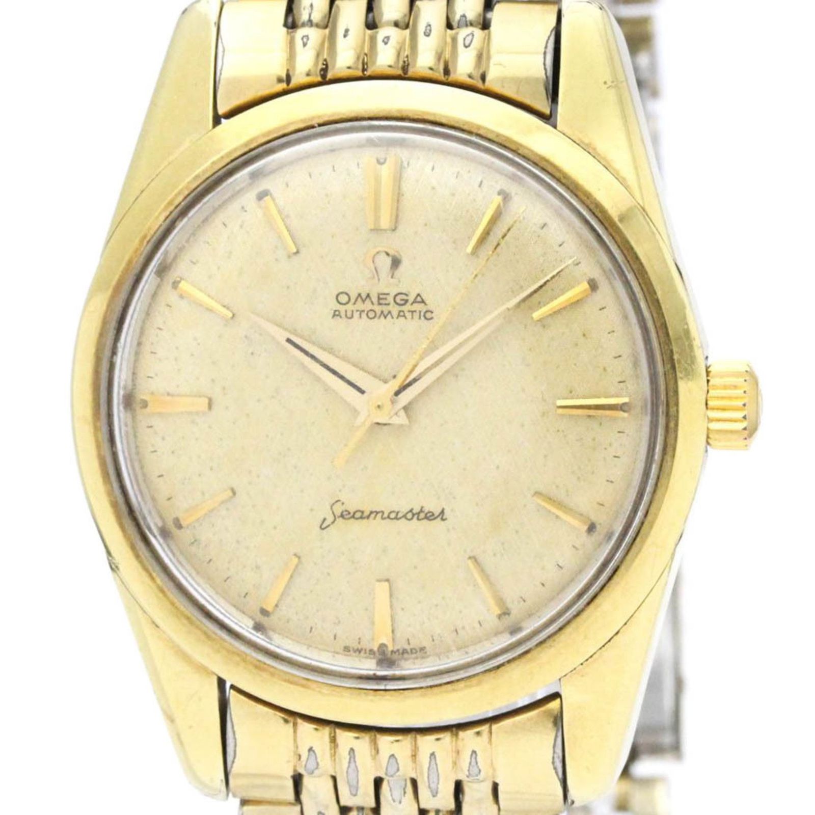 オメガ OMEGA シーマスター Cal.552 ライスブレス ゴールドプレート 自動巻き メンズ 時計 165.009