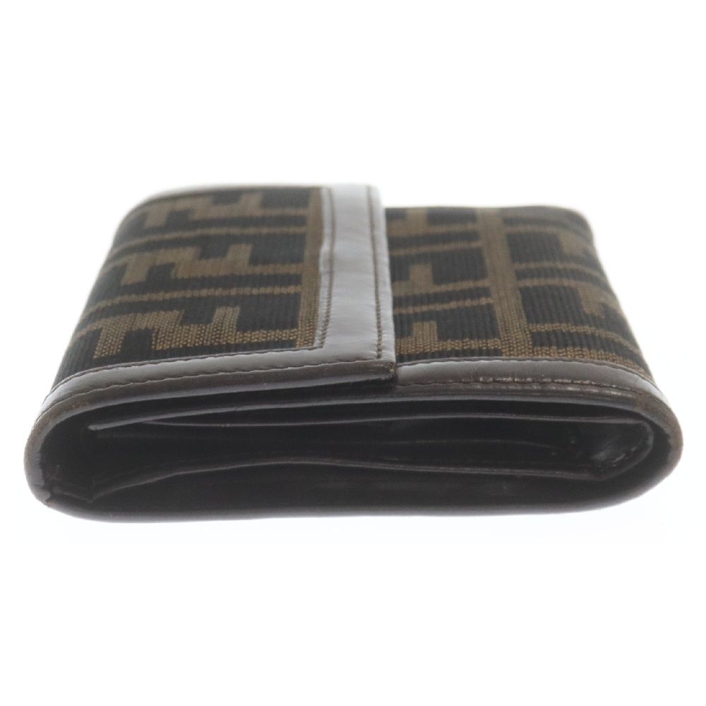 FENDI (フェンディ) ズッカ総柄 三つ折り財布 ウォレット ブラウン