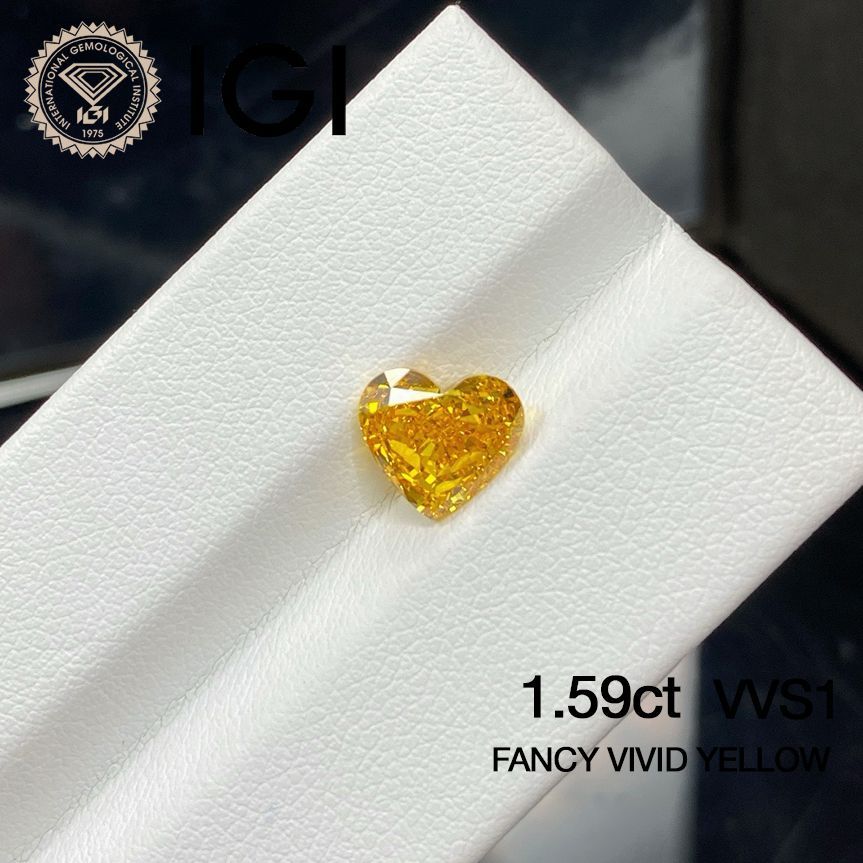 1.59ct VVS1 Fancy Vivid Yellow ラボグロウンダイヤモンド ルース 