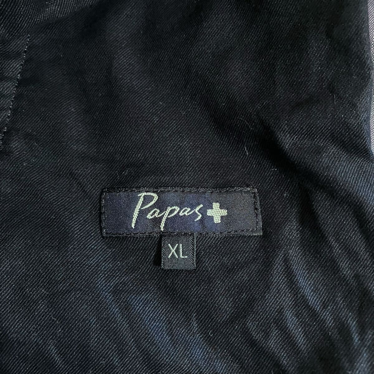 希少サイズXL꧁PAPAS꧂スラックス パンツ シャンブレーコットンリネン 伸縮 Perfect Suit FActory スラックス コットンリネン 千鳥柄