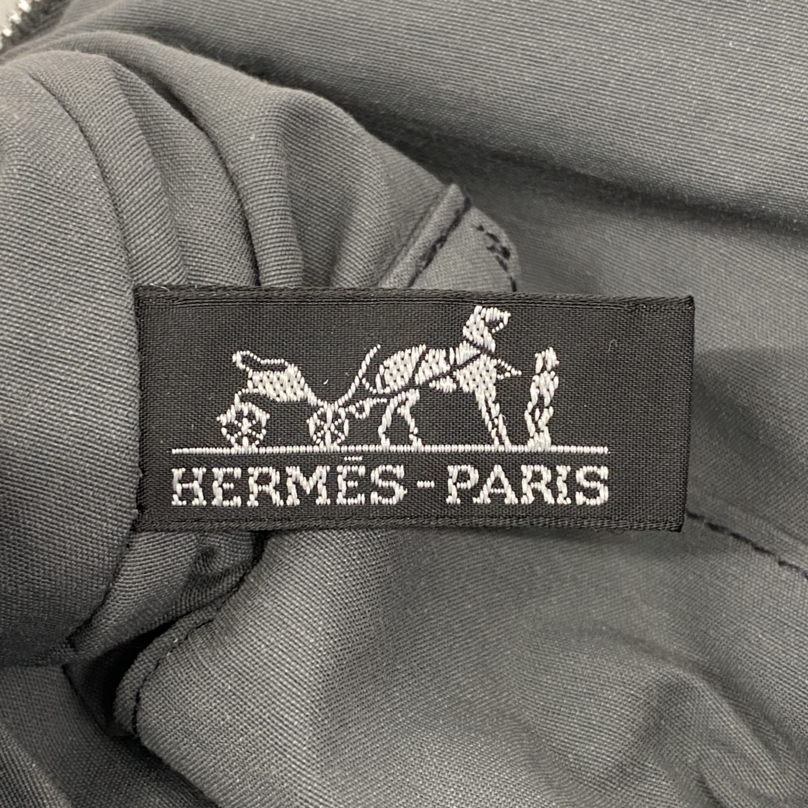 P2 美品　エルメス　HERMES　グレー キャンバス ボリードポーチ MM エルメス(Hermes) エルメス ポーチ ボリードポーチ キャンバス