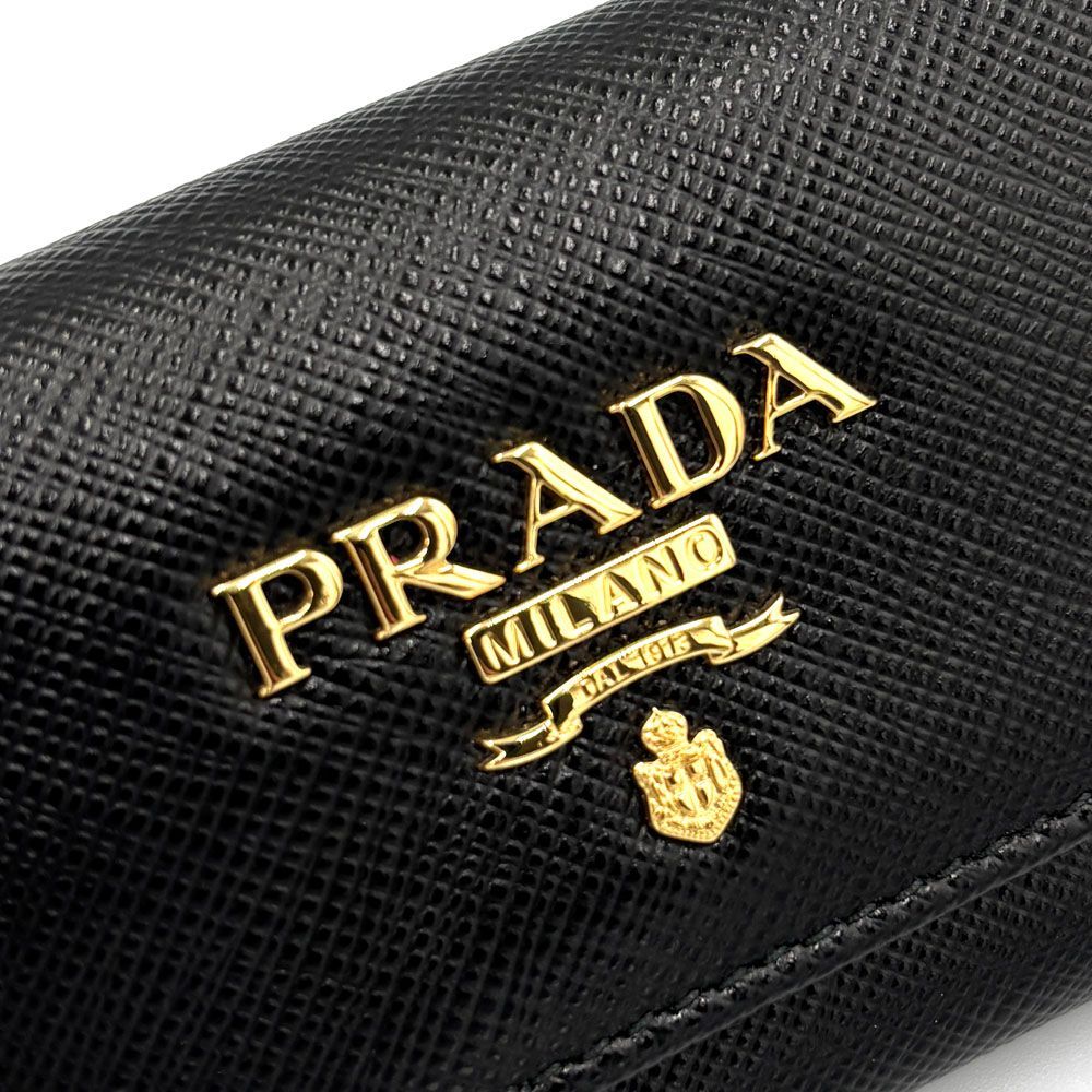 PRADA - 極美品 PRADA 6連 キーケース サフィアーノ ブラック