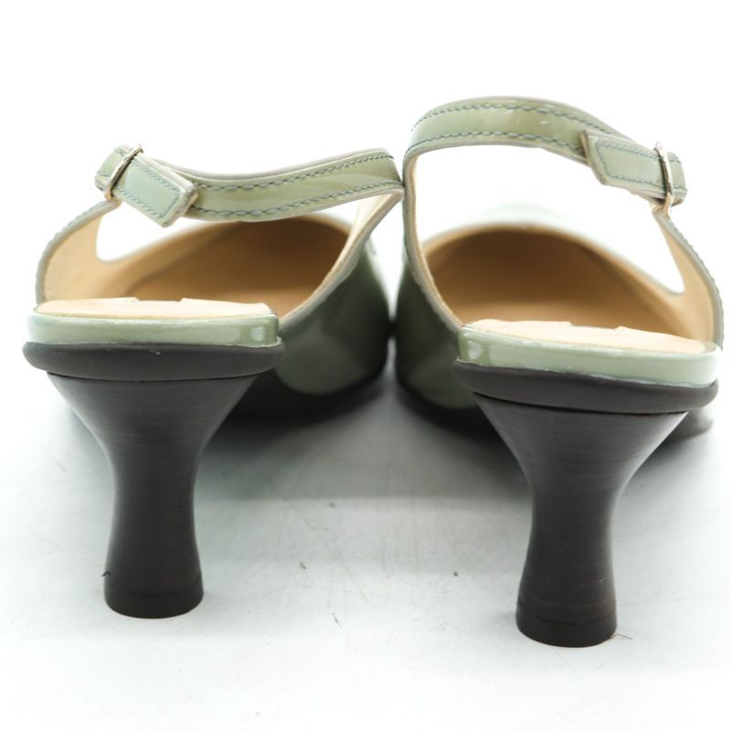 ヨシト パンプス 未使用 エナメル 本革レザー バックストラップ