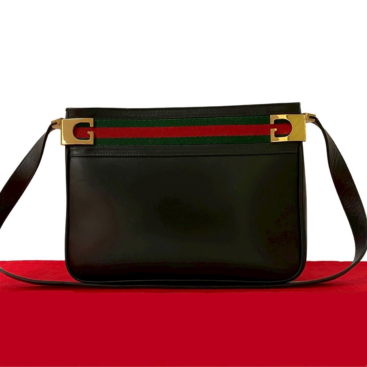 極 美品 オールドグッチ シェリーライン ショルダーバッグ ポシェット 