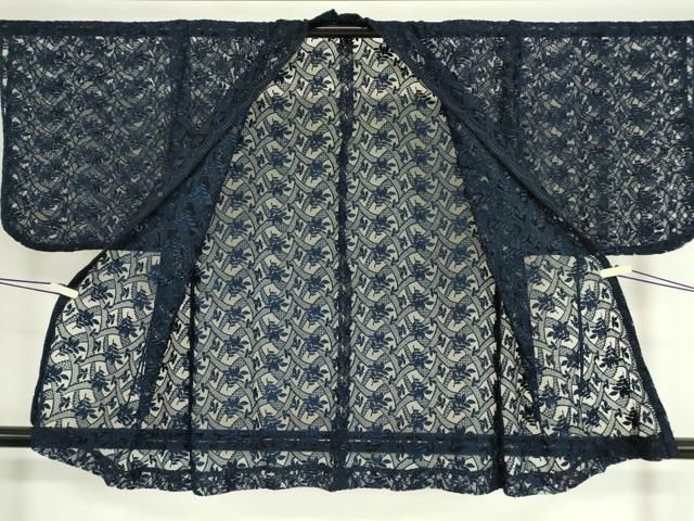 平和屋着物▽道中着 スリーシーズン 春夏秋 塵除け 総レース 草花文