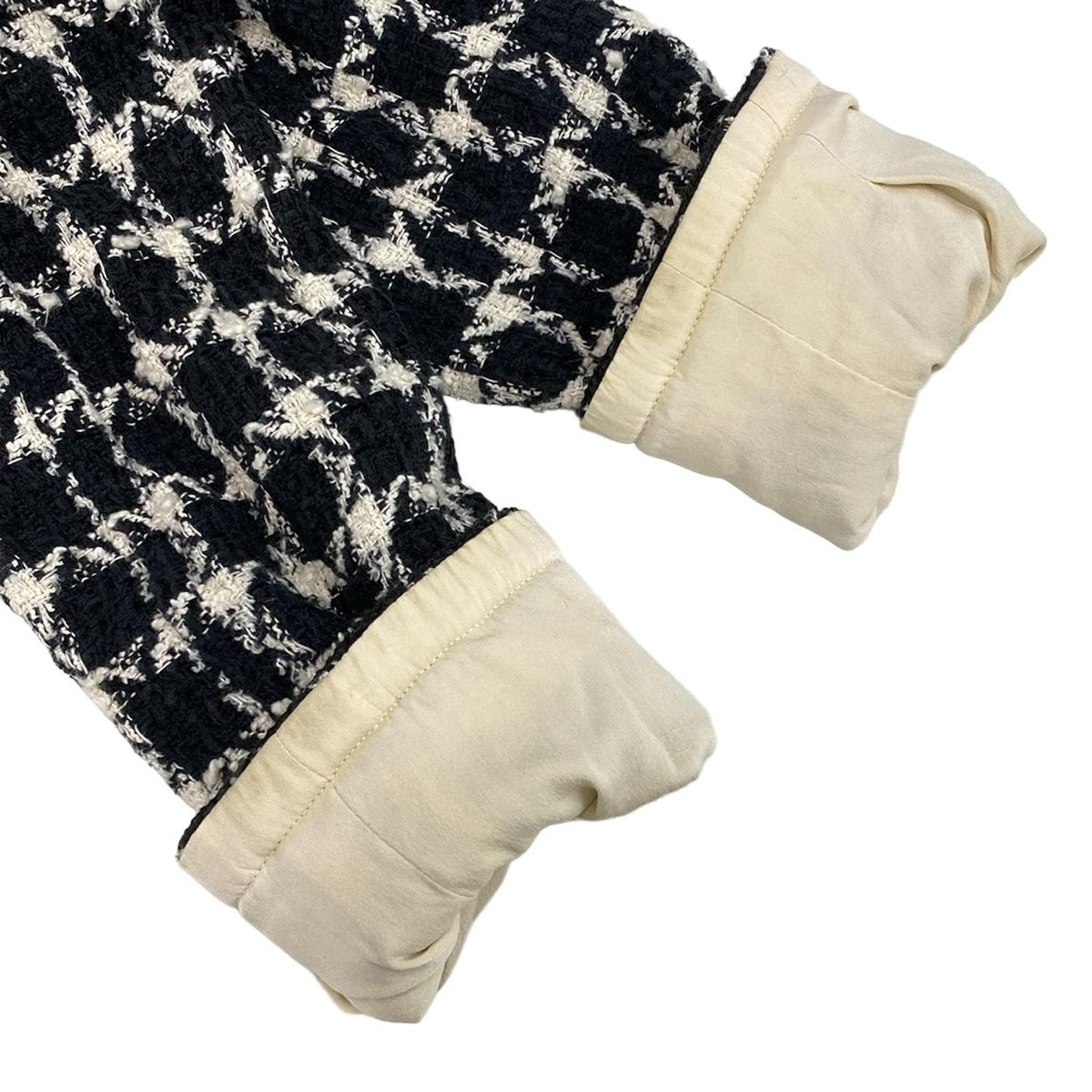 CHANEL シャネル ジャケット サイズ42 L レディース P09771 黒×アイボリー ツイード|長袖|秋|冬|ココマーク コットン WWW_MORNINGWALKER_COM